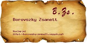 Borovszky Zsanett névjegykártya